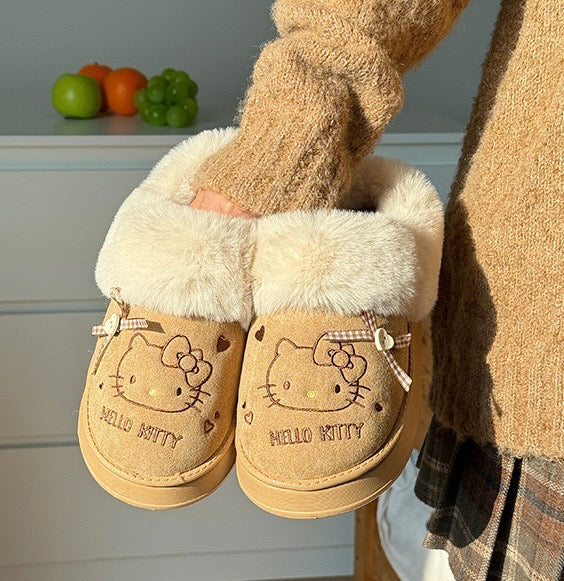 Hello Kitty Fuzzy Bow Slippers