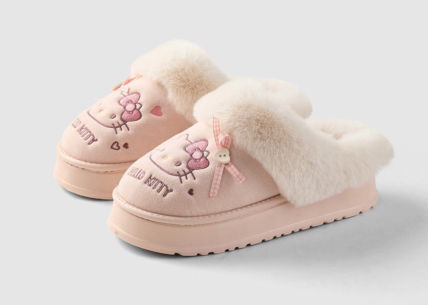 Hello Kitty Fuzzy Bow Slippers
