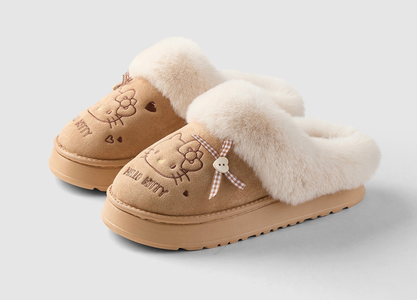 Hello Kitty Fuzzy Bow Slippers