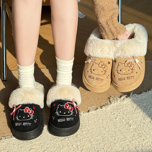 Hello Kitty Fuzzy Bow Slippers