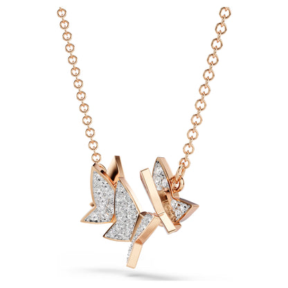 Swarovski Idyllia Lilia necklace Butterfly, White, Rose gold-tone plated