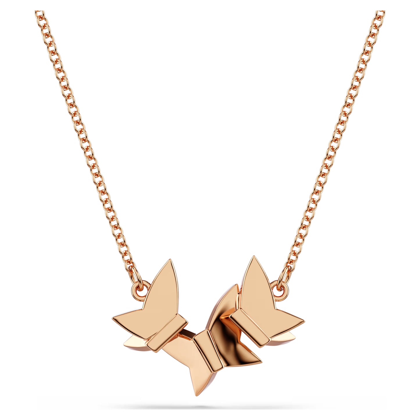 Swarovski Idyllia Lilia necklace Butterfly, White, Rose gold-tone plated