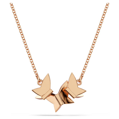 Swarovski Idyllia Lilia necklace Butterfly, White, Rose gold-tone plated
